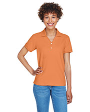 Devon & Jones Classic D100W Women Pima Pique Short-Sleeve Y Collar Polo at GotApparel