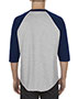 Alstyle AL1334 Adult 6 oz. 100% Cotton 3/4 Raglan T-Shirt