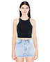 Custom Embroidered American Apparel 8369W Women Cotton Spandex Sleeveless Crop Top