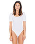 Custom Embroidered American Apparel 8373W Women Cotton Spandex Short Sleeve Double U-Neck Bodysuit