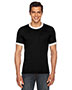 Custom Embroidered American Apparel BB410W Men 3.6 oz Poly-Cotton Short-Sleeve Ringer T-Shirt