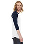 Custom Embroidered American Apparel BB453W Men 3.6 oz Poly Cotton 3/4-Sleeve Raglan T-Shirt