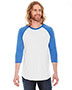 Custom Embroidered American Apparel BB453W Men 3.6 oz Poly Cotton 3/4-Sleeve Raglan T-Shirt