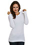 Bayside BA3425 5 oz Women Long-Sleeve Thermal Hoodie T-Shirt