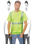 Bayside BA3700 Men 5.4 oz 100% Cotton Hi-Visibility Segmented Striping T-Shirt