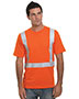 Bayside BA3751 Men Hi-Visibility 100% Cotton Crew Solid Striping T-Shirt