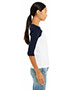 Bella + Canvas B2000 Women Stretch Rib 3/4-Sleeve Contrast Raglan T-Shirt