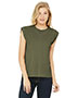 Bella + Canvas BC8804 Women's Flowy Muscle Tee With Rolled Cuffs