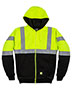 Custom Embroidered Berne HVF023 Men Hi-Vis Class 3 Color Block Full-Zip Hooded Sweatshirt
