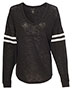 BOXERCRAFT T17 Women ’s Slub Jersey Varsitee V-Neck Long Sleeve T-Shirt