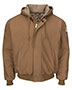 Bulwark JLH6 Men Insulated Brown Duck Hooded Jacket with Knit Trim