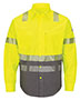 Bulwark SLB4HL  Hi-Visibility Color Block Uniform Shirt - EXCEL FR® ComforTouch® - 7 oz. - Long Sizes