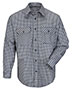 Bulwark SLD6L Men Plaid Long Sleeve Uniform Shirt - Long Sizes