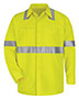Bulwark SMW4L  High Visibility Long Sleeve Work Shirt Long Sizes