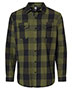 Burnside 8219 Men Snap Front Long Sleeve Plaid Flannel Shirt