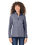 CORE365 CE73W  Ladies' Venture Heathered Stripe Quarter-Zip