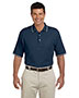 Devon & Jones Blue D113 Men Pima Pique Short-Sleeve Tipped Polo