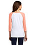 District Made DM136L Women Perfect Tri 3/4-Sleeve Raglan