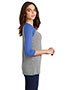 District Made DM136L Women Perfect Tri 3/4-Sleeve Raglan