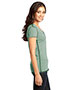 District DT2202 Women Faded Rounded Deep V-Neck Tee