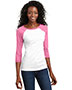 District DT228 Women 50/50 3/4-Sleeve Raglan Tee