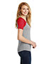 District DT276 Women Mesh Sleeve V-Neck Tee