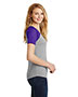 District DT276 Women Mesh Sleeve V-Neck Tee