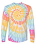 Dyenomite 240MS Women Multi-Color Spiral Tie-Dyed Long Sleeve T-Shirt