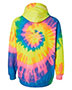 Dyenomite 854MS Men Multi-Color Spiral Hooded Tie-Dyed Sweatshirt