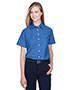 Harriton M600SW Women Short-Sleeve Oxford With Stain-Release