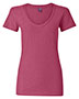 J America 8169 Women 's V-Neck Slub T-Shirt