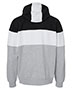 J America 8644 Men Varsity Fleece Colorblocked Hooded Sweatshirt