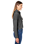 J America 8853JA  Ladies' Triblend Cropped Hooded Sweatshirt