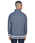 J America JA8703 Men Peppered Fleece Quarter-Zip