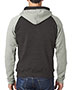 J America J8874 Adult Tri-Blend Color Block Full-Zip Hooded Fleece