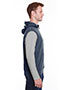 J America JA8877 Men Triblend Fleece Sleeveless Hooded Sweatshirt