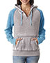 J America J8926 Women Zen Contrast Hooded Fleece