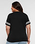 Lat 3537 Adult Football V-Neck Tee