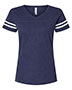 LAT 3537 Women's Football V-Neck Fine Jersey Tee
