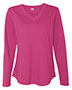 LAT 3761 Women 's V-Neck French Terry Pullover