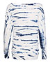 MV Sport W20173 Women's French Terry Off-the-Shoulder Tie-Dyed Sweatshirt