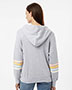 MV Sport W22732 Women's Striped Sleeves Full-Zip Hooded Sweatshirt