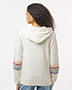 MV Sport W22732 Women's Striped Sleeves Full-Zip Hooded Sweatshirt