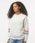 MV Sport W23152 Women's Striped Sleeves Crewneck Sweatshirt
