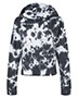 MV Sport W23718 Women 's Sueded Fleece Tie-Dyed Crop Hooded Sweatshirt