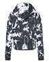 MV Sport W23718 Women 's Sueded Fleece Tie-Dyed Crop Hooded Sweatshirt