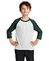 Port & Company PC55YRS Boys 50/50 Cotton/Poly 3/4-Sleeve Raglan T-Shirt