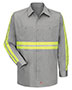 Red Kap SC30E  Enhanced Visibility Long Sleeve Cotton Work Shirt
