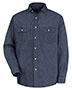 Red Kap SD78L Men Deluxe Denim Long Sleeve Shirt Long Sizes