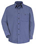 Red Kap SP74 Men Mini-Plaid Uniform Long Sleeve Shirt